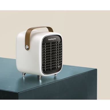 Sähköinen keraaminen lämmityspuhallin retro-designilla Valkoinen