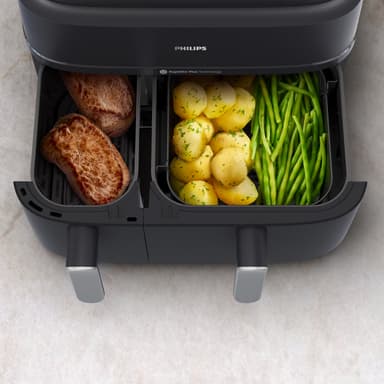 Philips 5000 Series Dual Basket airfyer höyryllä NA552/00 (musta)