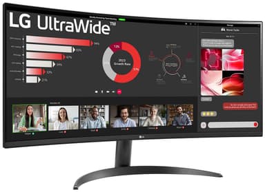 LG UltraWide 34WR50QK 34" kaareva näyttö