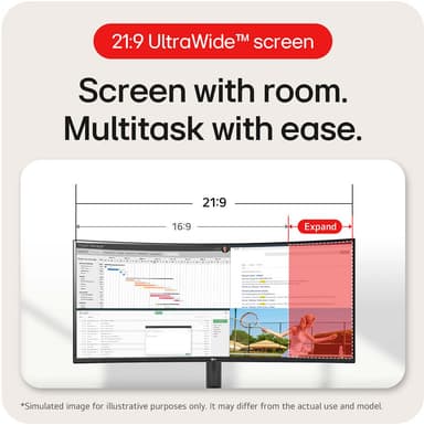 LG UltraWide 34WR50QK 34" kaareva näyttö