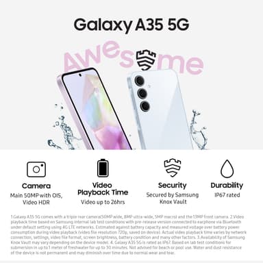 Samsung Galaxy A35 5G älypuhelin 8/256 GB (vaaleansininen)