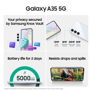 Samsung Galaxy A35 5G älypuhelin 8/256 GB (vaaleansininen)