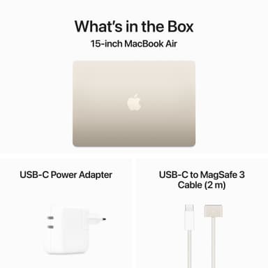 MacBook Air 15 M3/8 GB/256 GB (tähtivalkea)