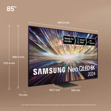 Samsung 85" QN800D 8K Neo QLED Mini LED älytelevisio (2024)