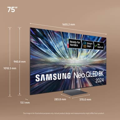 Samsung 75" QN900D 8K Neo QLED Mini LED älytelevisio (2024)