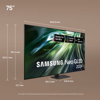 Samsung 75" QN90D 4K Neo QLED Mini LED älytelevisio (2024)