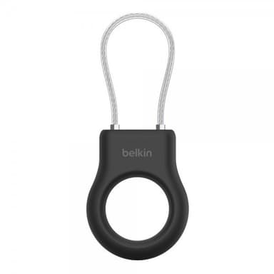 Belkin AirTag Pidike Secure Holder with Wire Cable Musta
