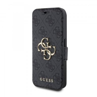 Guess iPhone 15 Pro Kotelo 4G Logo Harmaa