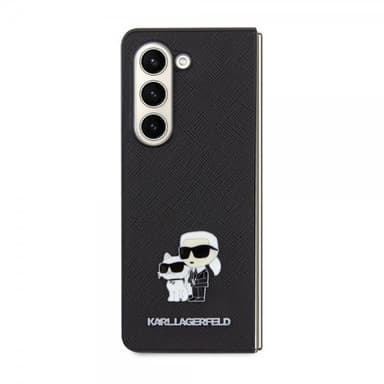 Karl Lagerfeld Samsung Galaxy Z Fold 5 Kuori NFT Karl & Choupette Pin Saffiano Musta