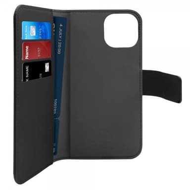Puro iPhone 13/iPhone 14 Kotelo Detachable MagSafe Wallet Case Musta