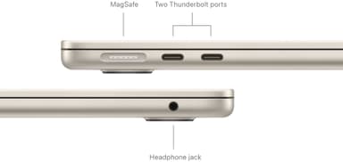 MacBook Air 13 M3 10C GPU/24/512 GB (tähtivalkea)