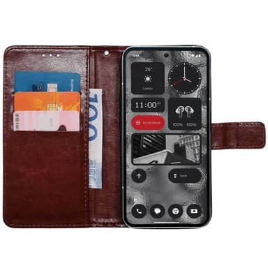 Lompakkokotelo 3-kortti Nothing Phone (2) - Ruskea