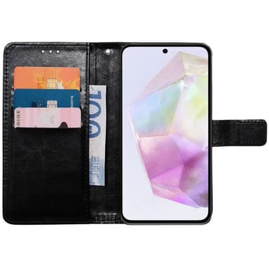 Lompakkokotelo 3-kortti Samsung Galaxy A35 - Musta