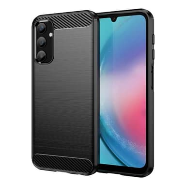 Harjattu TPU kuori Samsung Galaxy A35 - Musta