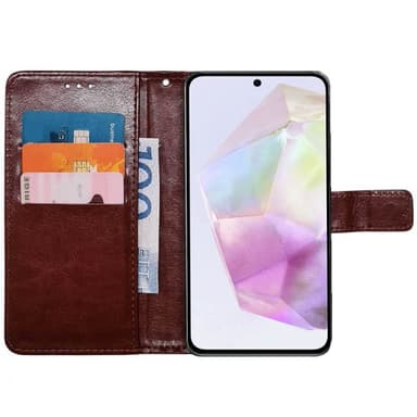Lompakkokotelo 3-kortti Samsung Galaxy A35 - Ruskea
