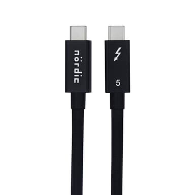 NÖRDIC 50cm Thunderbolt 5 kaapeli 80Gbps tietojen siirto 240W lataus 120Gbps kaistanleveys 16K60Hz 8K60Hz 4K540Hz