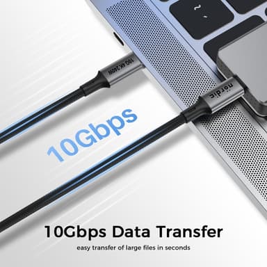 NÖRDIC 7m USB 3.2 Gen 2 USB-C - C nylon punottu kaapeli PD3.1 240W 20G 4K60Hz musta