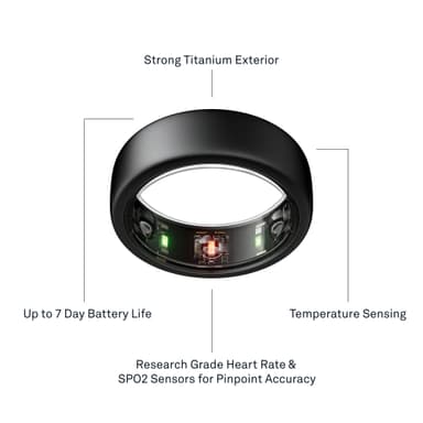 Oura Ring Gen3 Horizon älysormus koko 8 (Stealth)