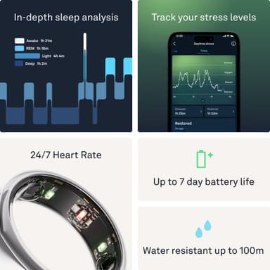 Oura Ring Gen3 Heritage älysormus koko 11 (hopea)