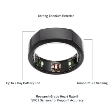 Oura Ring Gen3 Heritage alysormus koko 9 Stealth Gigantti verkkokauppa