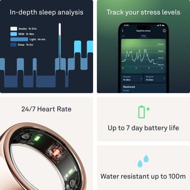 Oura Ring Gen3 Horizon älysormus koko 6 (ruusukulta)