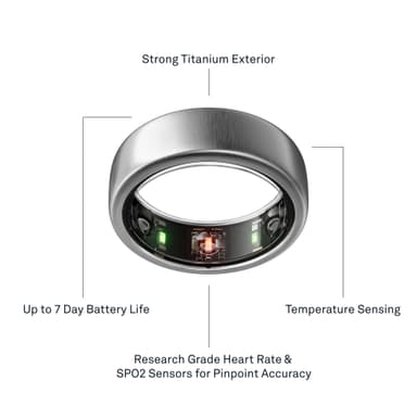 Oura Ring Gen3 Horizon älysormus koko 8 (titaani)