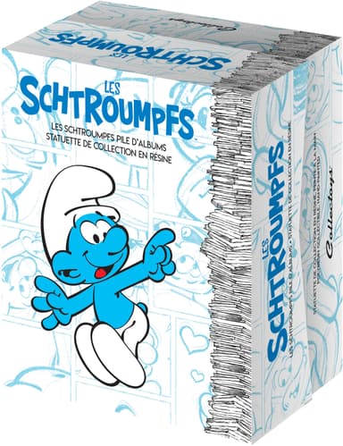 Plastoy Smurf keräilyfiguuri (Smurf with Stack of Comics)