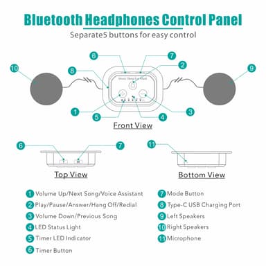 3D Bluetooth uninaamio Musta