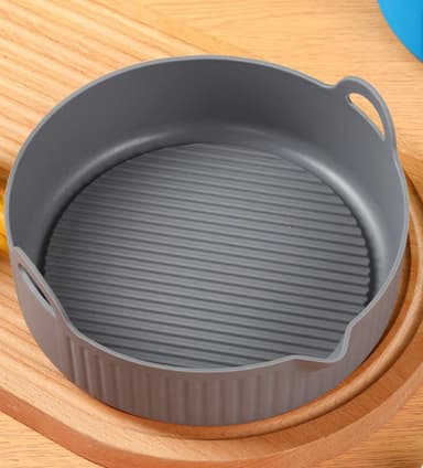 Pyöreä AirFryer silikoniastia 18,5 cm Harmaa