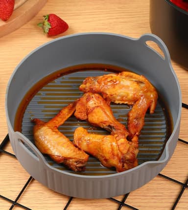 Pyöreä AirFryer silikoniastia 18,5 cm Harmaa
