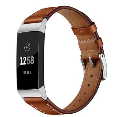 Fitbit Charge 3/4 ranneke nahkainen ruskea