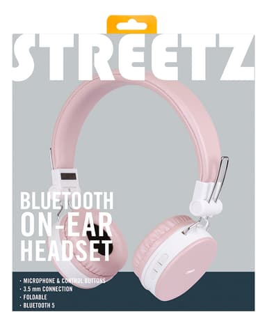 BT200 Foldable on-ear BT headset, 3.5 mm, pink
