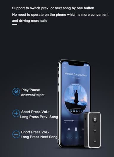 Bluetooth 5.0 -vastaanotin / Aux-autosovitin