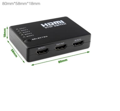 HDMI-kytkin 5x1 kaukosäätimellä
