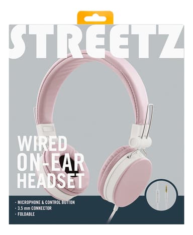 H300 Headphones with microphone, foldable, 3.5 mm, pink