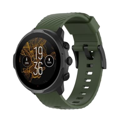Suunto 7/9/9 Baro / D5 ranneke silikoni armeijanvihreä