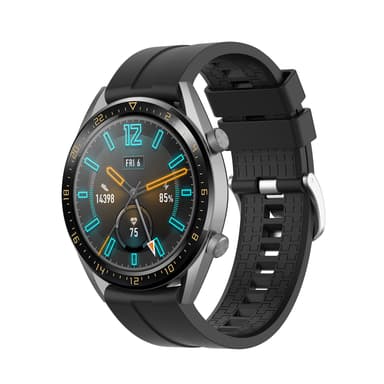 20 mm silikoniranneke For Huawei Watch GT 2 42mm, Samsung/Huawei Musta