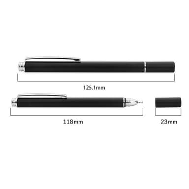 Stylus-kynä levykärjillä ja kannella Universal 7 mm Musta