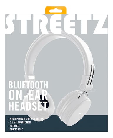 BT200 Foldable on-ear BT headset, 3.5 mm, white
