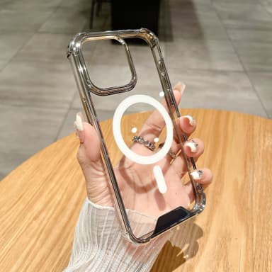 Iskunkestävä, sähköpinnoitettu magneettinen iPhone 14 -sarjan kotelo Hopea iPhone 14 Pro