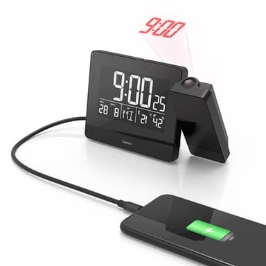 HAMA Herätyskello Projektion Plus Charge Musta