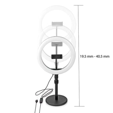 Nedis Rengasvalo | 10 inch | 120 LED's | 2700 - 6700 K | Työpöytä | Musta