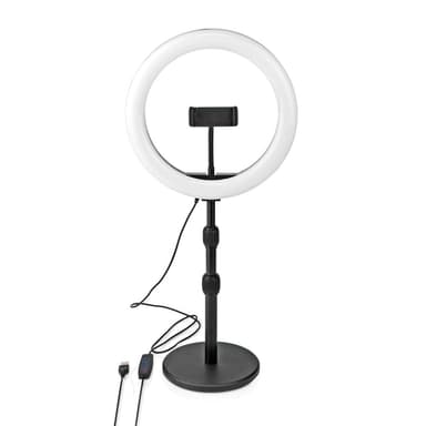 Nedis Rengasvalo | 10 inch | 120 LED's | 2700 - 6700 K | Työpöytä | Musta
