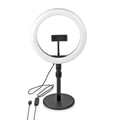 Nedis Rengasvalo | 10 inch | 120 LED's | 2700 - 6700 K | Työpöytä | Musta