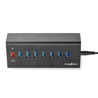Nedis USB-keskitin | USB Micro-B Naaras | USB-A Naaras | 8-Porttinen port(s) | QC3.0 / USB 3.2 Gen 1 | USB Virta / Verkkovirtakäyttöinen | 5 Gbps | 8x USB