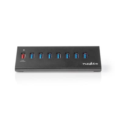 Nedis USB-keskitin | USB Micro-B Naaras | USB-A Naaras | 8-Porttinen port(s) | QC3.0 / USB 3.2 Gen 1 | USB Virta / Verkkovirtakäyttöinen | 5 Gbps | 8x USB