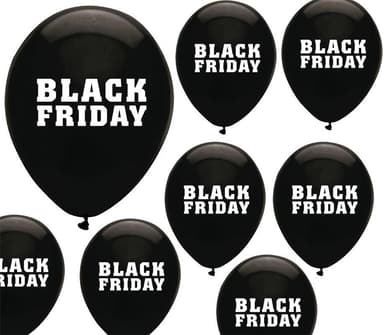 100-pakkaus Black Friday -ilmapalloja