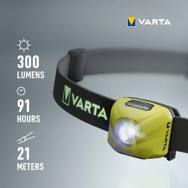 Varta Outdoor Sports Ultralight H30R Pannlampa 300 lm Gul