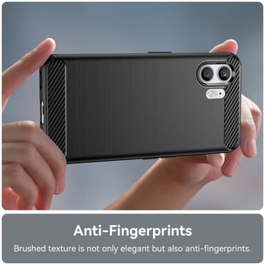 SKALO Nothing Phone (2) Armor Carbon Iskunkestävä TPU suojakuori - Musta