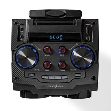 Nedis Bluetooth® Party Speaker | Suurin akun toistoaika: 6.5 tuntia | 120 W | Kantokahva | Juhlavalot | Taajuuskorjain | Musta